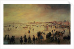 Different Kinds of People on Frozen Floodwaters by Hendrick Avercamp