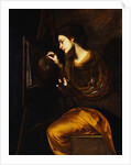 A Female Artist Painting the Image of the Sudarium by Francesco Guarino