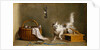 A Mouse Trap with a Cat and Kittens in a Basket by Jean Jacques Bachelier