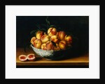 Peaches in a Wanli Kraak Porselein Bowl on a Ledge by Louise Moillon