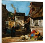 Honfleur, the Place of the March of Saint Catherine by Eugene Louis Boudin