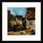 Honfleur, the Place of the March of Saint Catherine by Eugene Louis Boudin