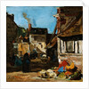 Honfleur, the Place of the March of Saint Catherine by Eugene Louis Boudin