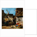 Honfleur, the Place of the March of Saint Catherine by Eugene Louis Boudin
