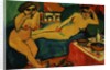 Two Nudes on a Blue Sofa by Ernst Ludwig Kirchner