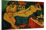 Two Nudes on a Blue Sofa by Ernst Ludwig Kirchner