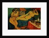 Two Nudes on a Blue Sofa by Ernst Ludwig Kirchner