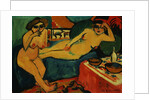 Two Nudes on a Blue Sofa by Ernst Ludwig Kirchner
