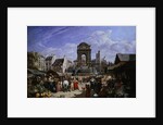 A View of the Market at the Fontaine des Innocents, Paris by John James Chalon