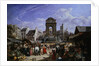 A View of the Market at the Fontaine des Innocents, Paris by John James Chalon