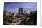 A View of the Market at the Fontaine des Innocents, Paris by John James Chalon