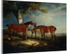 Painting of Horses in a Landscape by John Ferneley