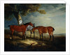 Painting of Horses in a Landscape by John Ferneley