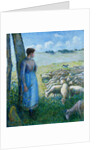 Shepherdess and Sheep by Camille Pissarro