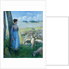 Shepherdess and Sheep by Camille Pissarro