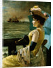 A Lady with a Parasol Looking Out to Sea by Alfred Stevens