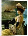 A Lady with a Parasol Looking Out to Sea by Alfred Stevens