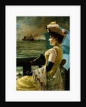 A Lady with a Parasol Looking Out to Sea by Alfred Stevens