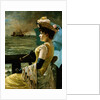 A Lady with a Parasol Looking Out to Sea by Alfred Stevens