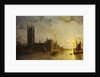 Westminster Abbey, the Houses of Parliament with the Construction of Westminster Bridge by Henry Pether