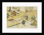 Print Depicting Figures Bringing Food by Minko and His Circle