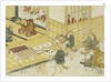 Print Depicting Figures Bringing Food by Minko and His Circle