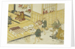 Print Depicting Figures Bringing Food by Minko and His Circle