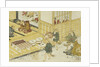 Print Depicting Figures Bringing Food by Minko and His Circle