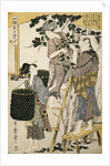 Print Depicting Women Picking Mulberry Leaves from Silkworm Culture by Women by Utamaro