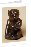 Gold Lacquered Oikimono of a Macaque Monkey by Anonymous
