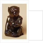 Gold Lacquered Oikimono of a Macaque Monkey by Anonymous