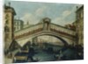The Rialto Bridge, Venice, from the North by School of Luca Carlevariis