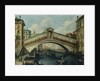 The Rialto Bridge, Venice, from the North by School of Luca Carlevariis