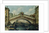 The Rialto Bridge, Venice, from the North by School of Luca Carlevariis