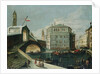 The Rialto Bridge, Venice, from the Southwest by School of Luca Carlevariis
