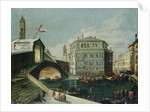 The Rialto Bridge, Venice, from the Southwest by School of Luca Carlevariis