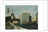 The Rialto Bridge, Venice, from the Southwest by School of Luca Carlevariis