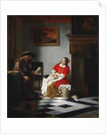 A Gentleman Reading a Letter to His Wife (?) in an Interior by Pieter de Hooch