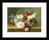 Iris, Lilac, Primulae and Blossom in a Basket by Johan Laurentz Jensen