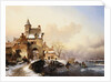 Figures Crossing a Bridge by Frederick Marianus Kruseman