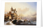 Figures Crossing a Bridge by Frederick Marianus Kruseman
