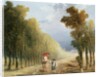 An Artist Leading His Model's Pony on a Wooded Track by Studio of Hubert Robert