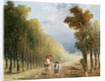 An Artist Leading His Model's Pony on a Wooded Track by Studio of Hubert Robert