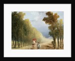 An Artist Leading His Model's Pony on a Wooded Track by Studio of Hubert Robert