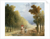 An Artist Leading His Model's Pony on a Wooded Track by Studio of Hubert Robert