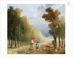 An Artist Leading His Model's Pony on a Wooded Track by Studio of Hubert Robert