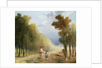 An Artist Leading His Model's Pony on a Wooded Track by Studio of Hubert Robert