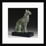 Egyptian Bronze Statue of a Cat by Anonymous