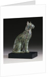 Egyptian Bronze Statue of a Cat by Anonymous