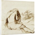 Ink Drawing of a Male Bather by Guercino